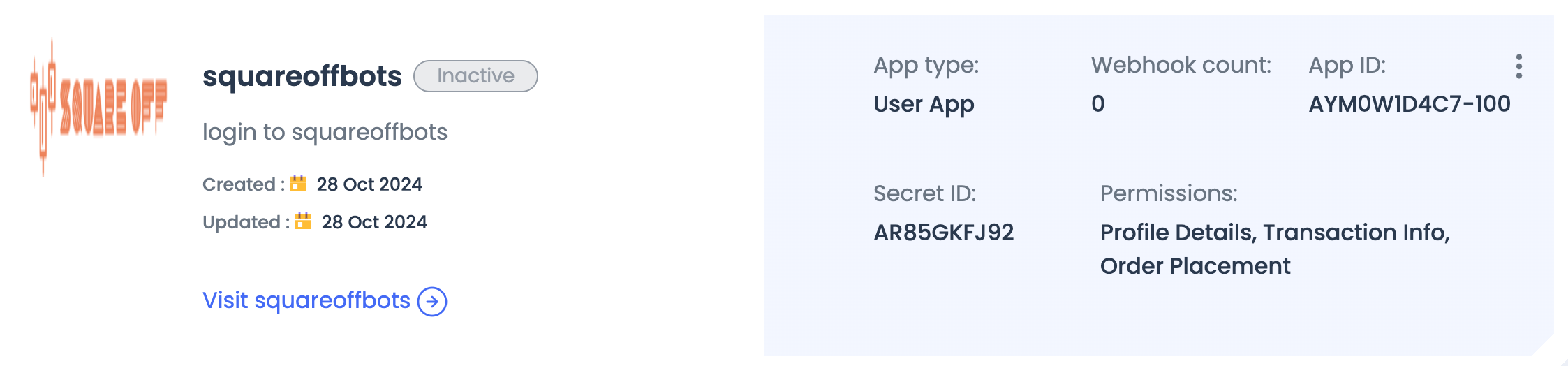 App creation redirect setup